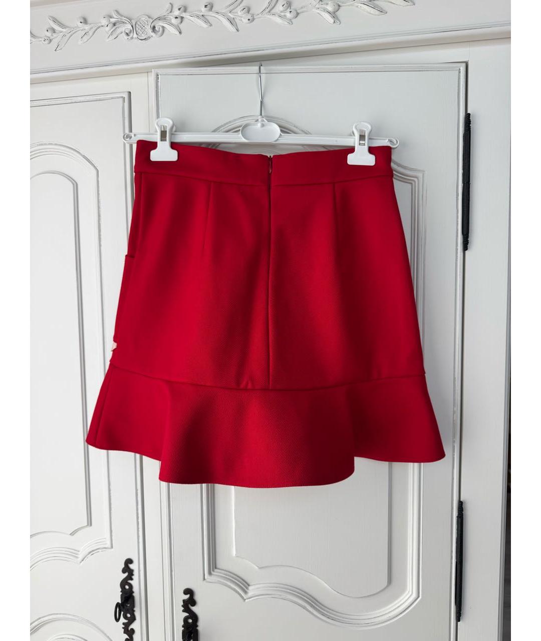 RED VALENTINO Красная полиэстеровая юбка мини, фото 2
