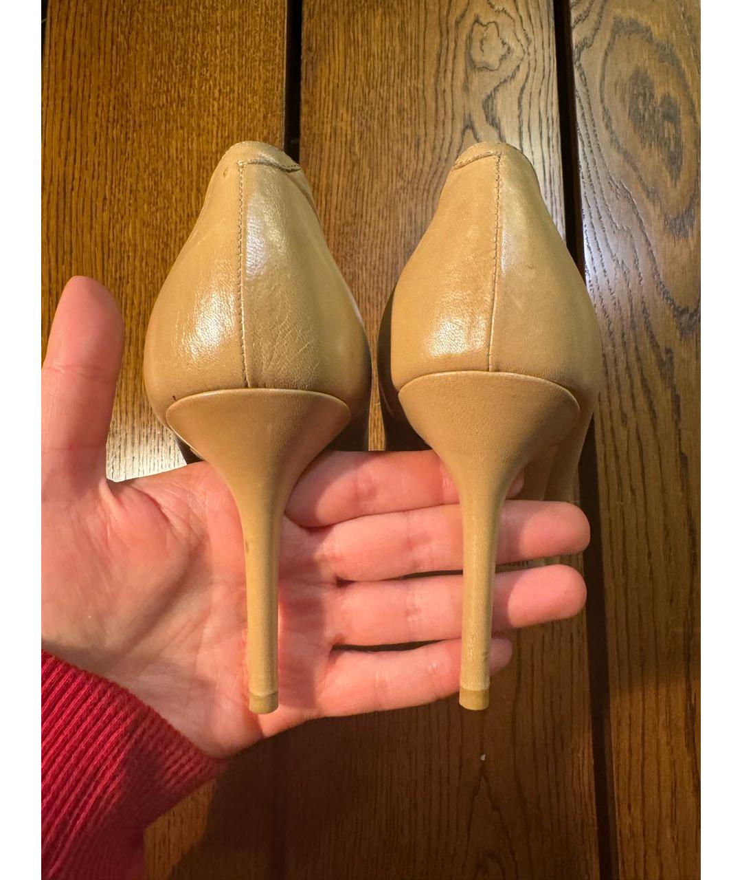 JIMMY CHOO Бежевые кожаные туфли, фото 4