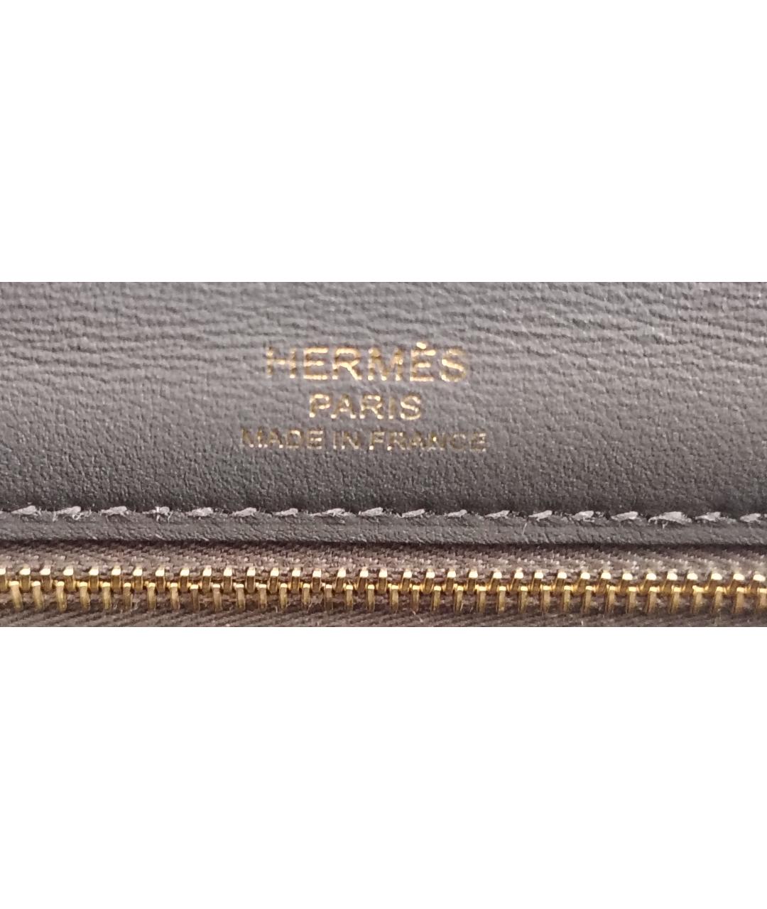 HERMES Серая твидовая сумка с короткими ручками, фото 7