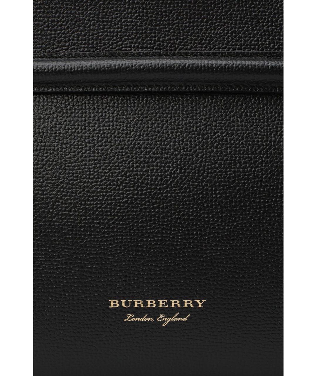 BURBERRY Черная кожаная косметичка, фото 4