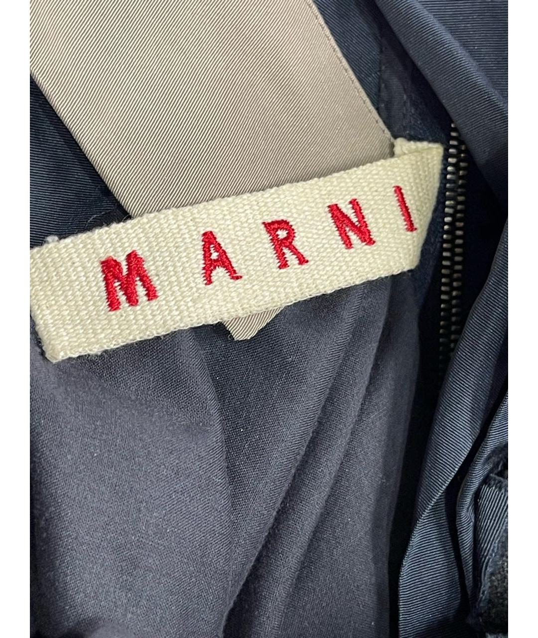 MARNI Антрацитовое шелковое повседневное платье, фото 8