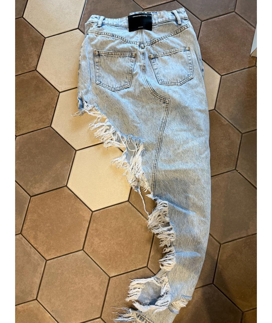 ALEXANDER WANG Голубая деним юбка макси, фото 2