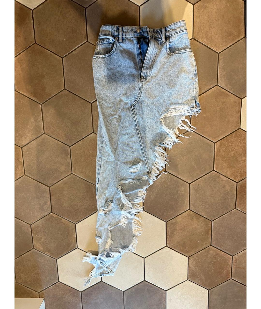 ALEXANDER WANG Голубая деним юбка макси, фото 3