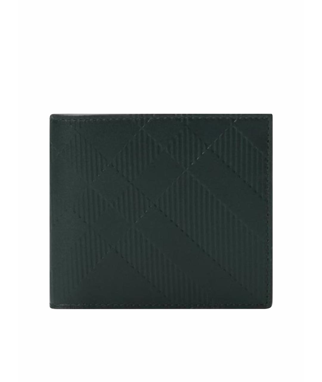 BURBERRY Зеленый кожаный кошелек, фото 1