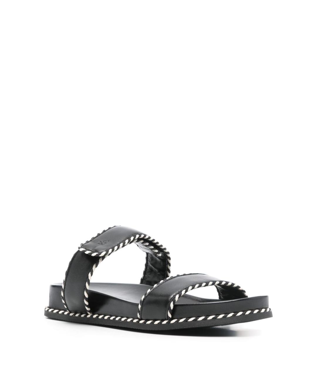 EMPORIO ARMANI Черные кожаные шлепанцы, фото 4