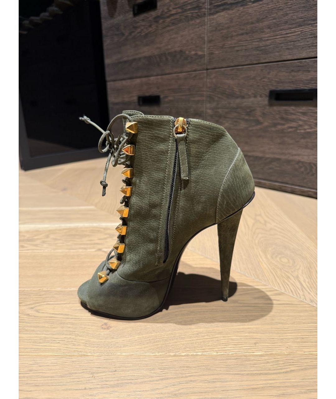 GIUSEPPE ZANOTTI DESIGN Хаки замшевые ботильоны, фото 5