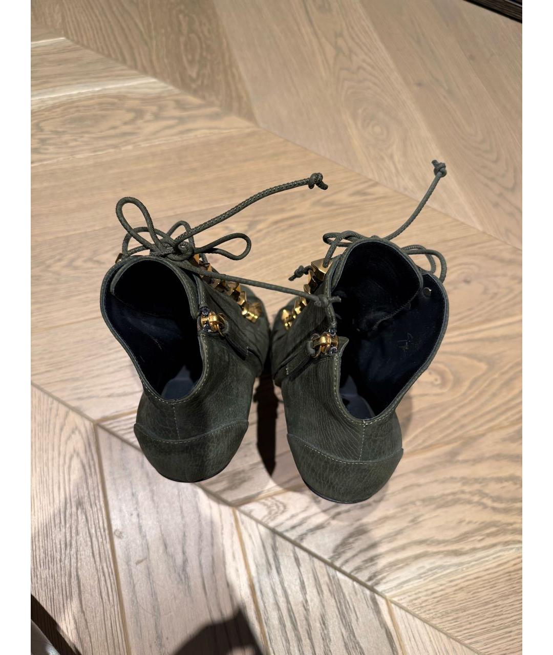 GIUSEPPE ZANOTTI DESIGN Хаки замшевые ботильоны, фото 3