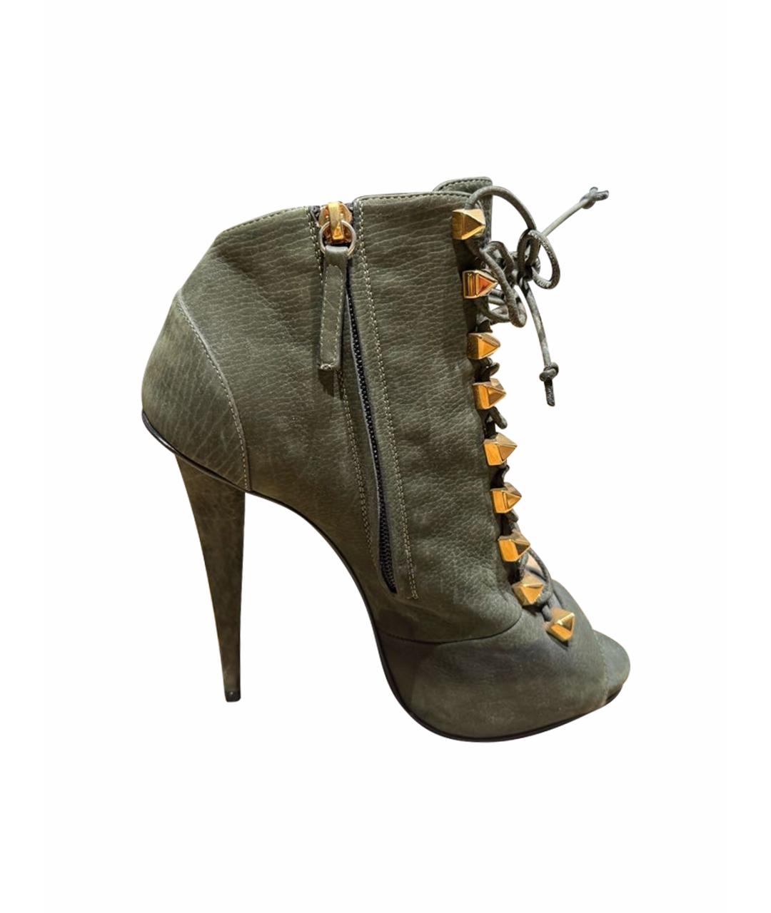 GIUSEPPE ZANOTTI DESIGN Хаки замшевые ботильоны, фото 1