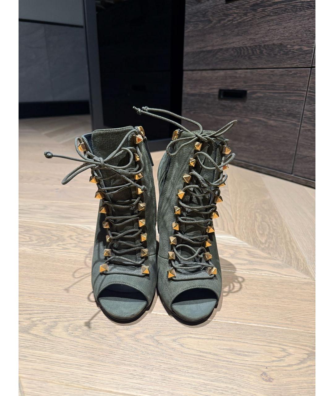 GIUSEPPE ZANOTTI DESIGN Хаки замшевые ботильоны, фото 2
