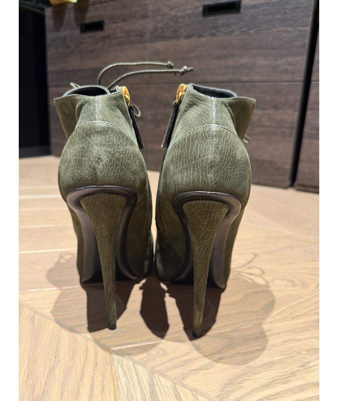 GIUSEPPE ZANOTTI DESIGN Хаки замшевые ботильоны, фото 4
