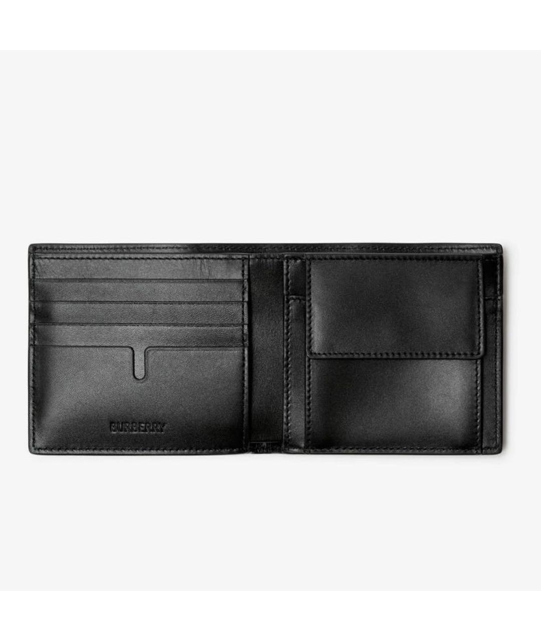 BURBERRY Черный кожаный кошелек, фото 3