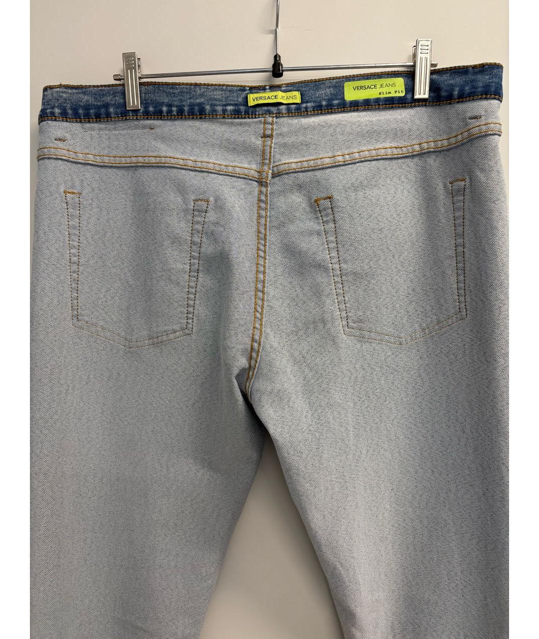 VERSACE JEANS COUTURE Голубые хлопко-полиэстеровые джинсы скинни, фото 3
