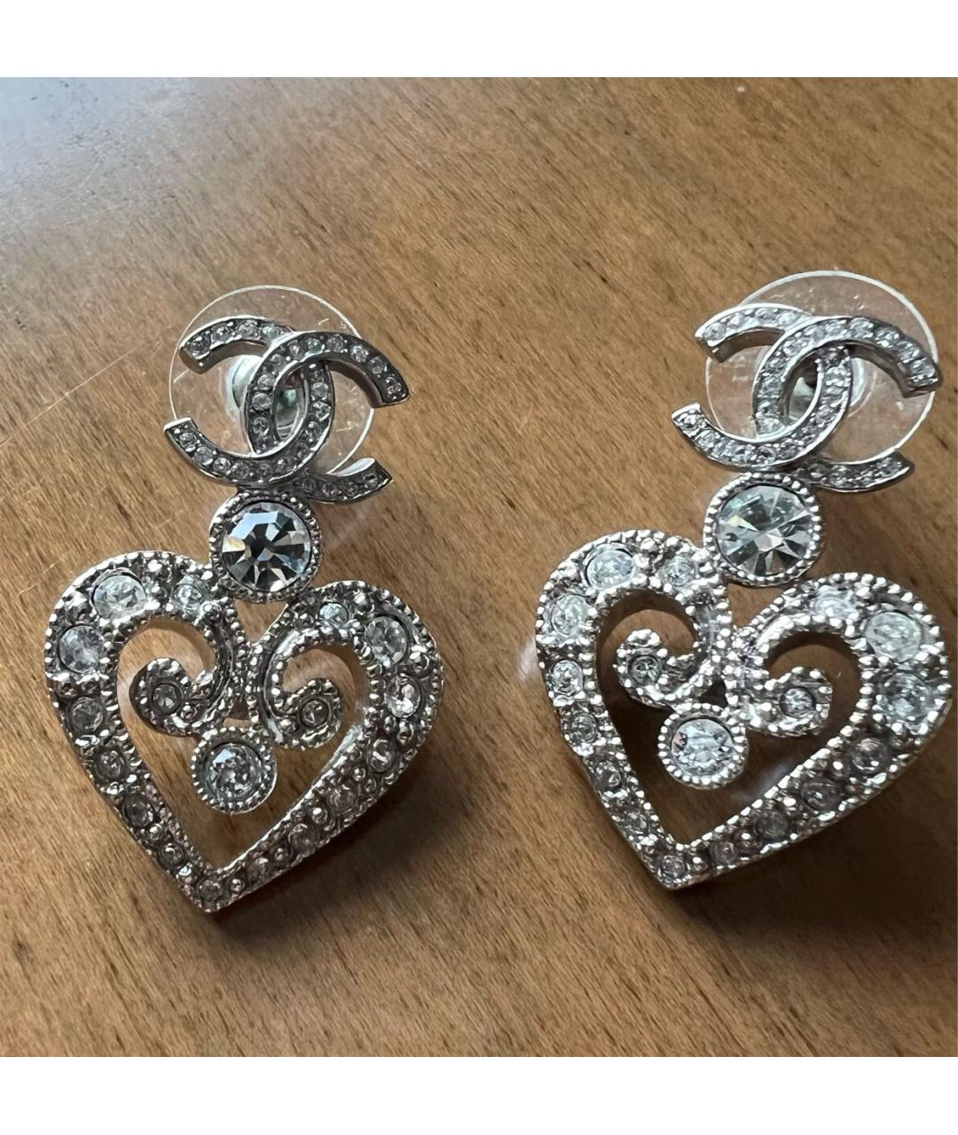 CHANEL Серебряные металлические серьги, фото 5