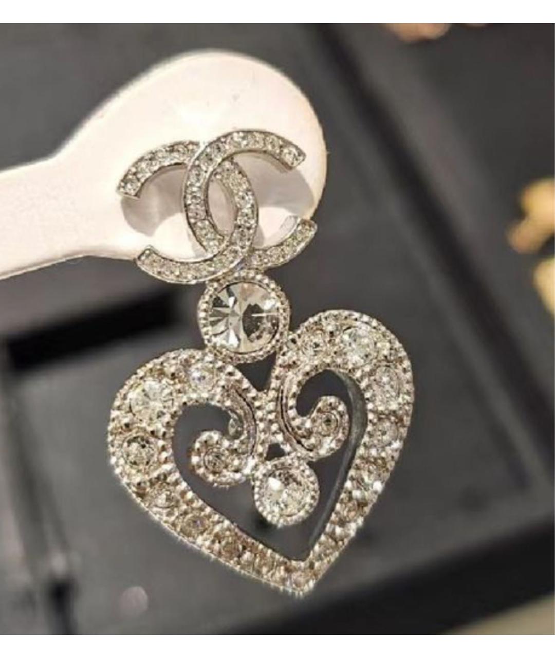 CHANEL Серебряные металлические серьги, фото 2