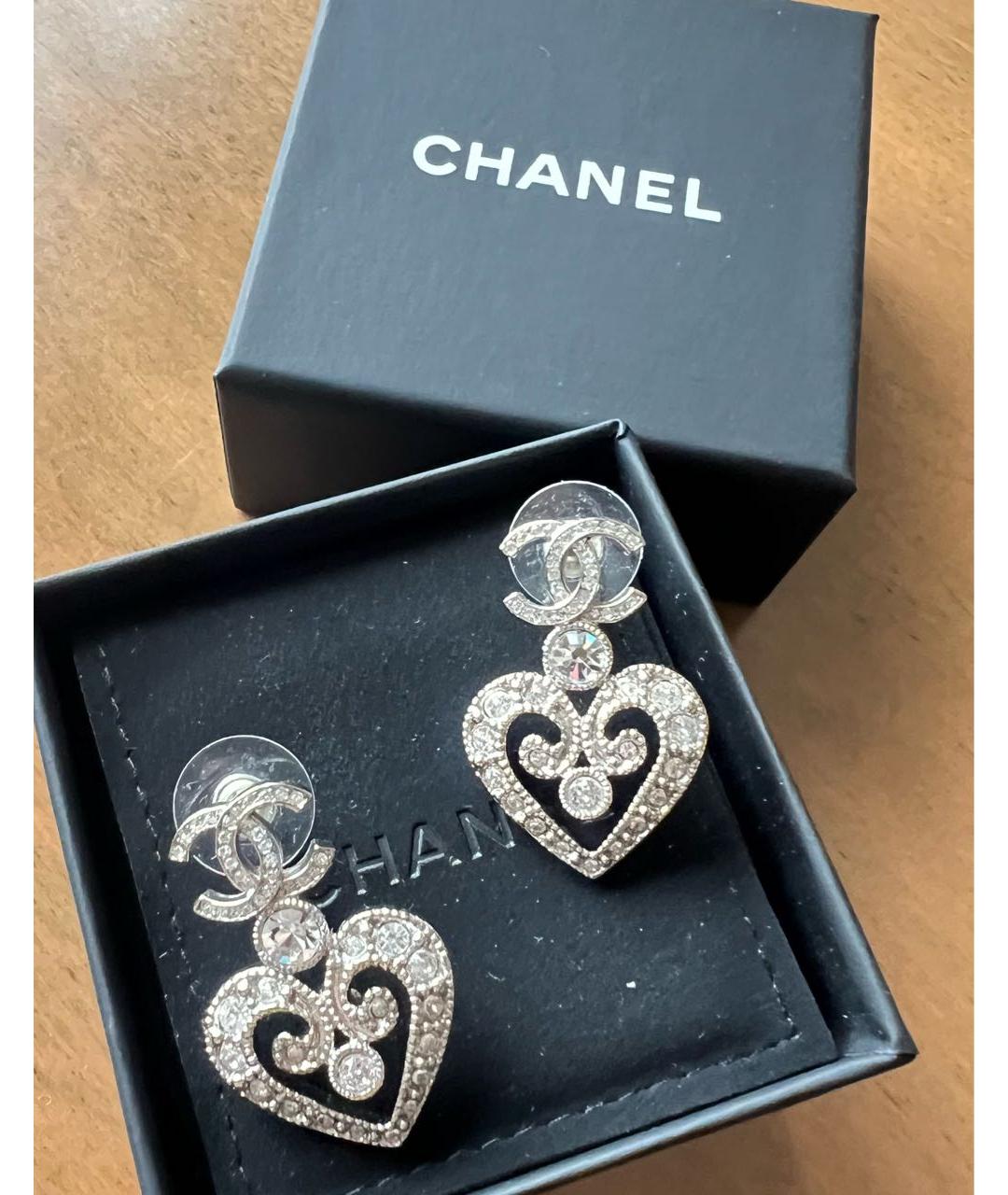 CHANEL Серебряные металлические серьги, фото 4