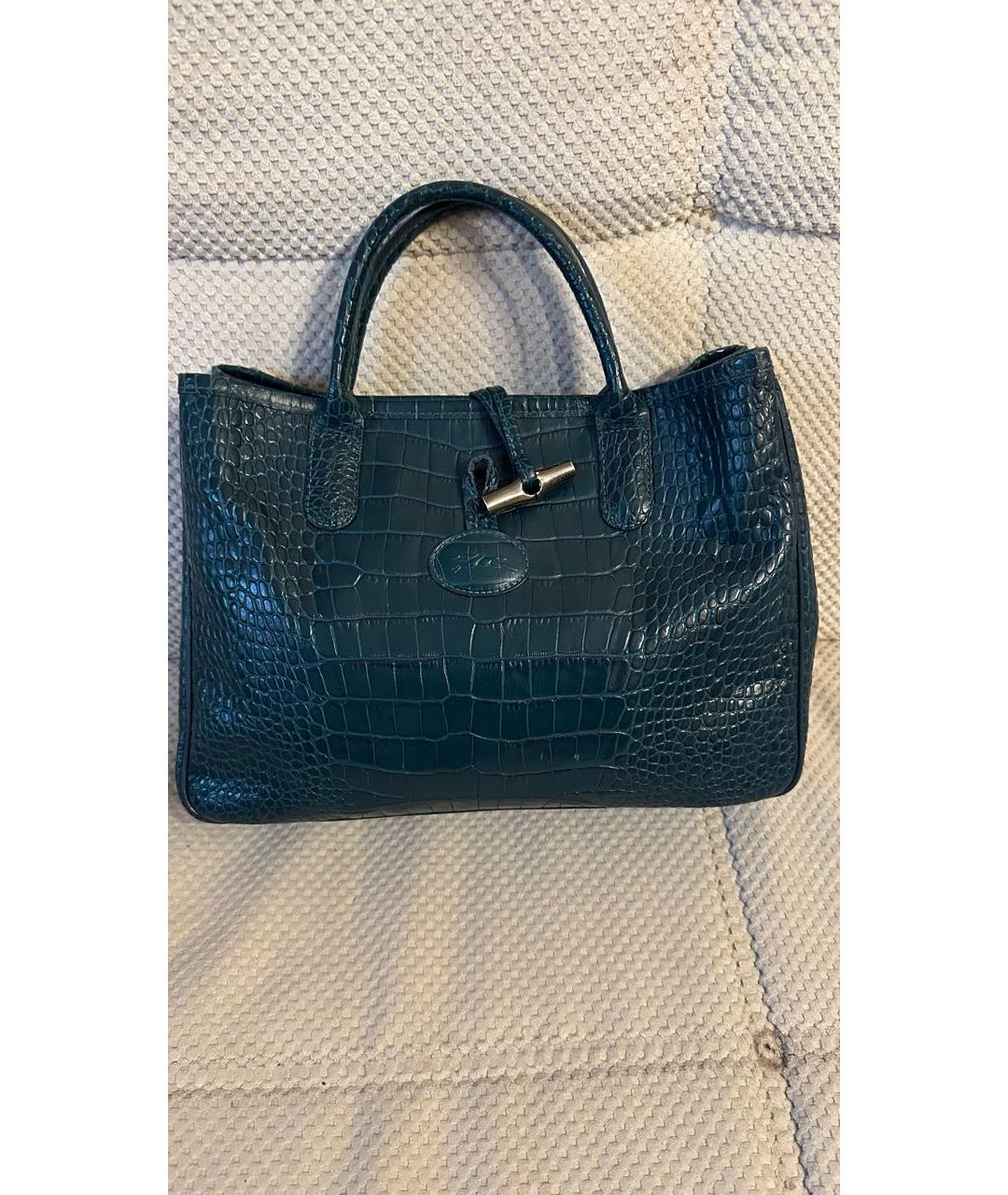 LONGCHAMP Темно-синяя кожаная сумка тоут, фото 9
