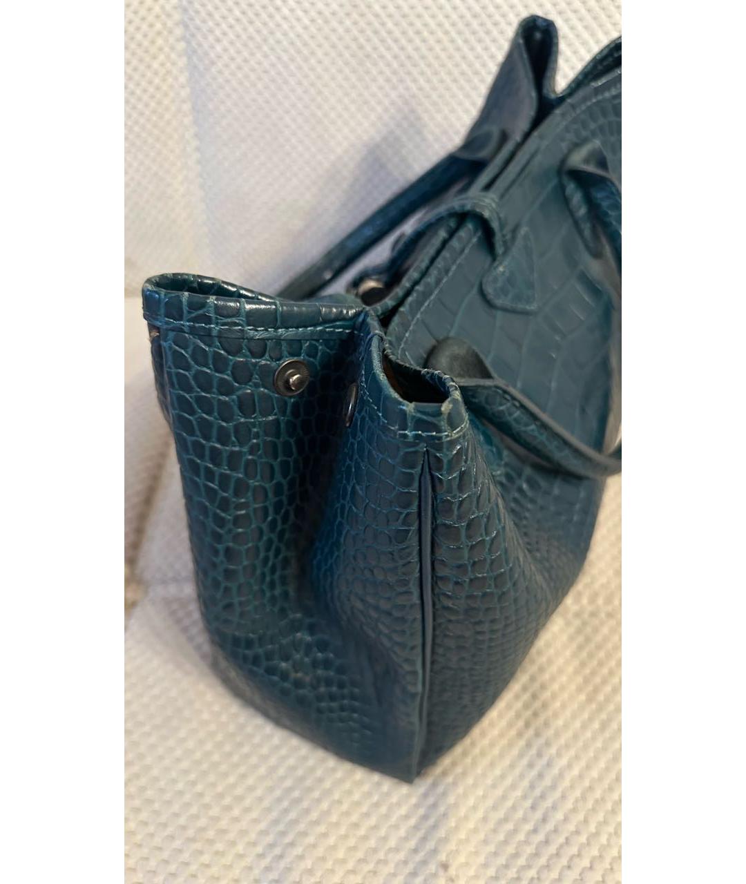 LONGCHAMP Темно-синяя кожаная сумка тоут, фото 5