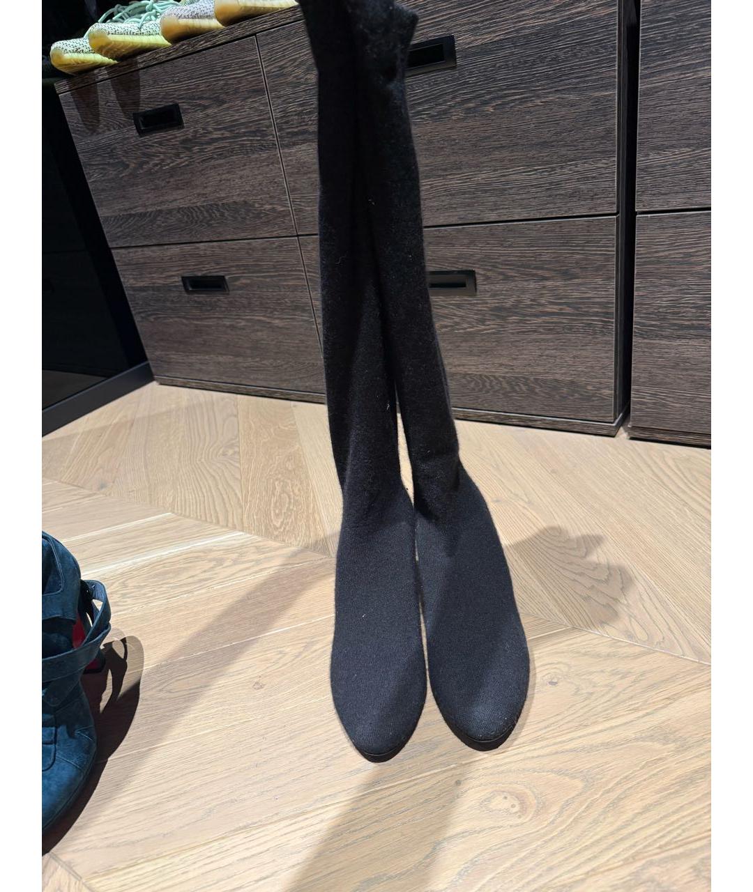 CHRISTIAN LOUBOUTIN Черные текстильные полусапоги, фото 2
