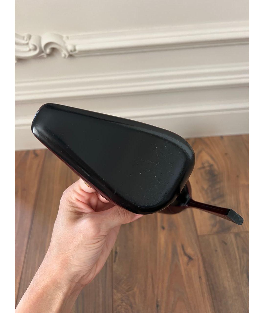 SAINT LAURENT Бордовые туфли из лакированной кожи, фото 7