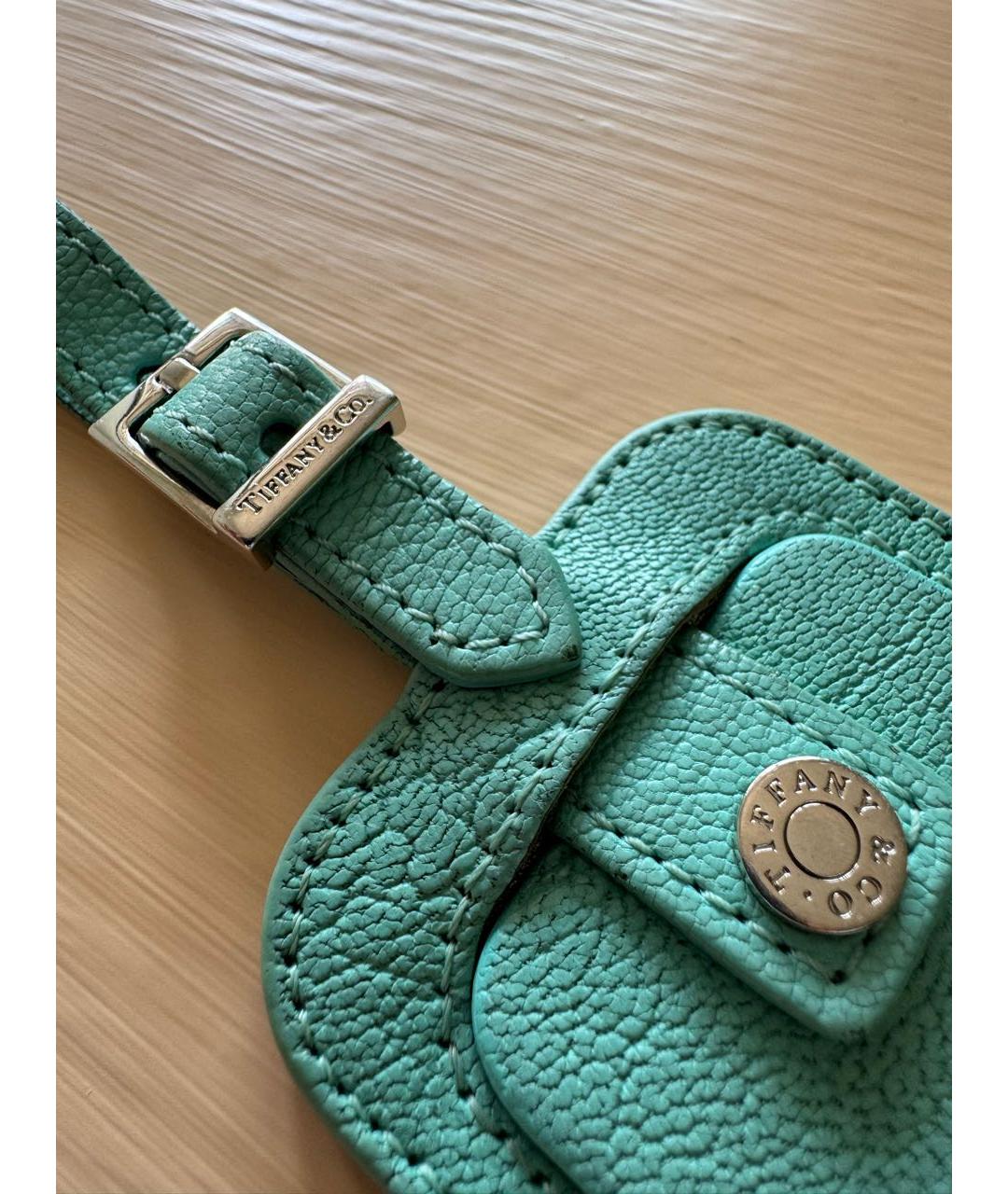 TIFFANY&CO Бирюзовый кожаный кардхолдер, фото 3