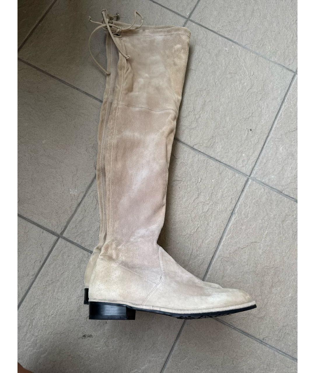 STUART WEITZMAN Серые замшевые ботфорты, фото 5