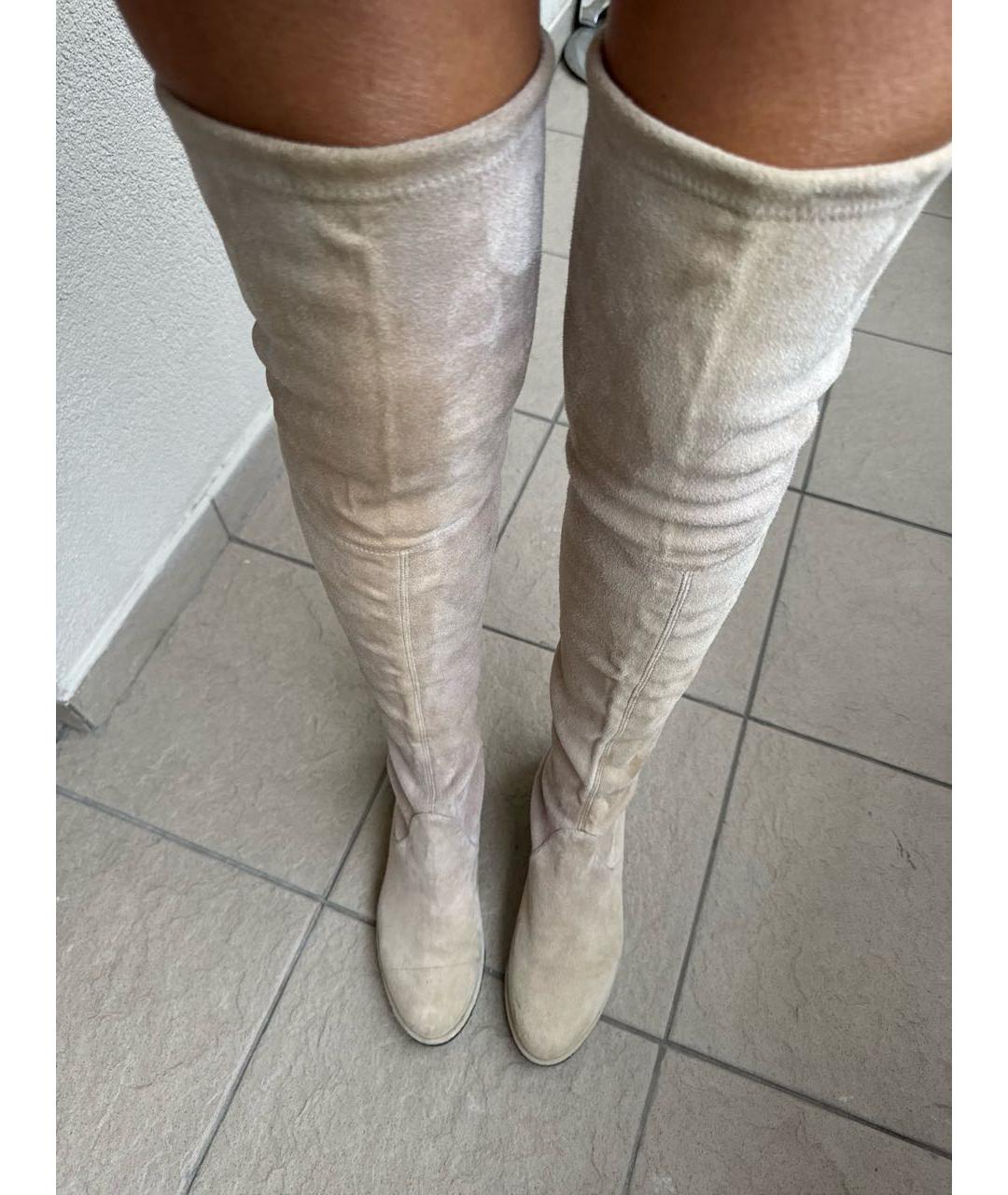 STUART WEITZMAN Серые замшевые ботфорты, фото 3