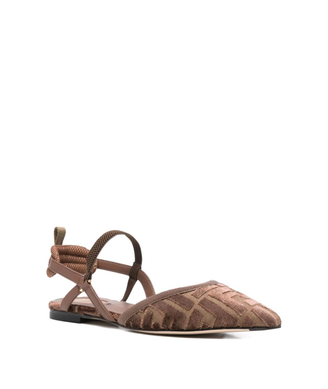 FENDI Коричневые балетки, фото 2