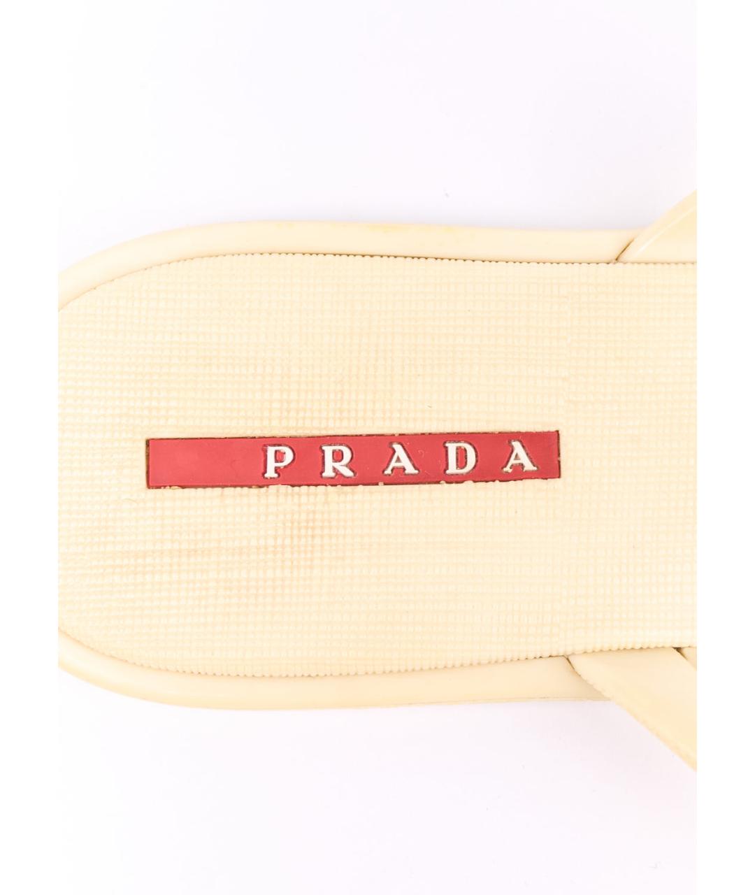 PRADA Бежевые шлепанцы, фото 4