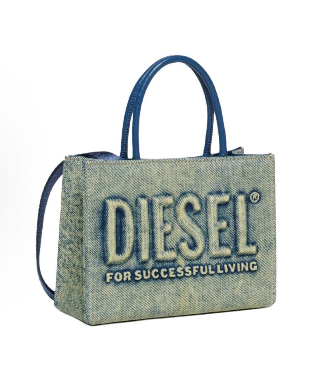 DIESEL Зеленая деним сумка тоут, фото 2