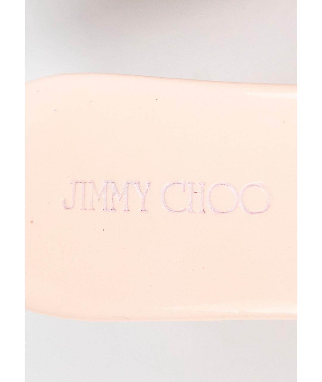 JIMMY CHOO Розовые сабо из лакированной кожи, фото 4