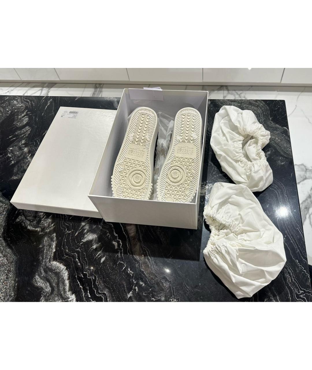 MAISON MARGIELA Черные кожаные кеды, фото 5