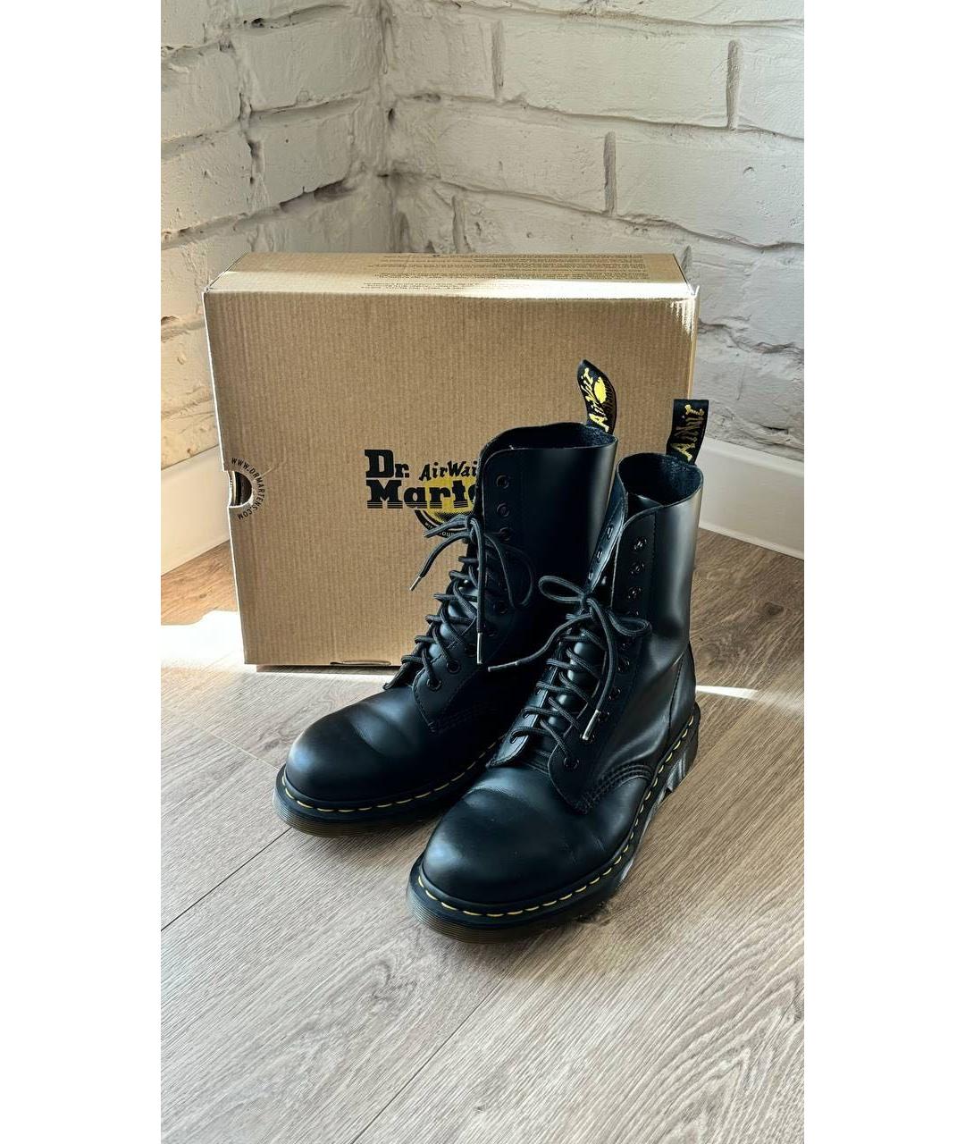 DR. MARTENS Черные кожаные ботинки, фото 3