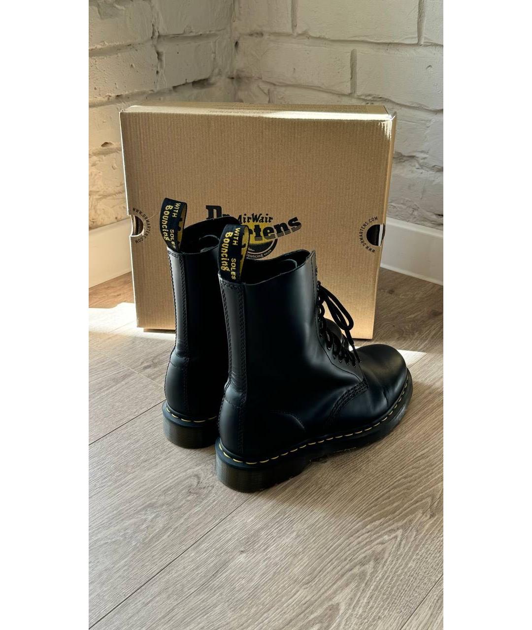 DR. MARTENS Черные кожаные ботинки, фото 4