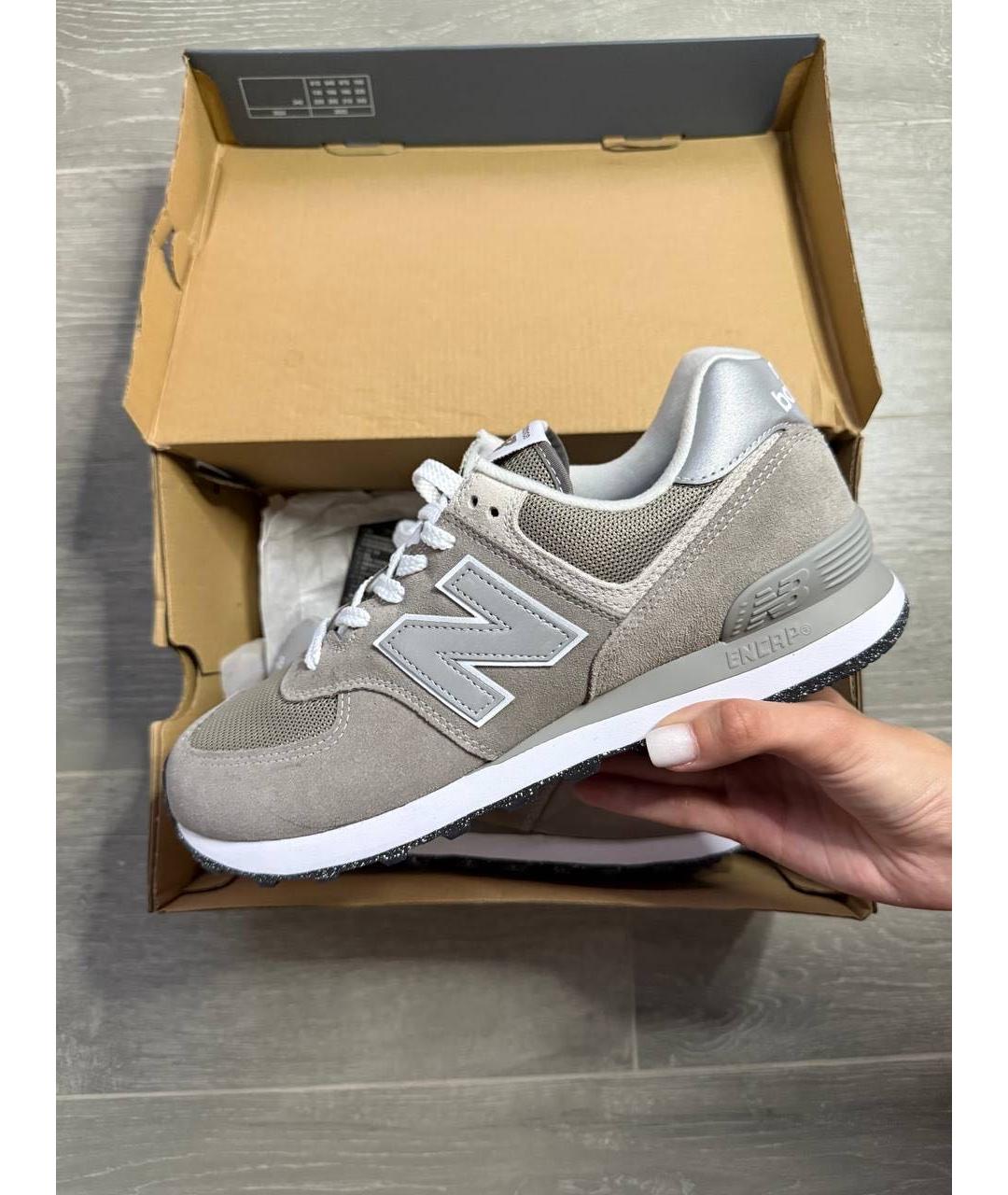 NEW BALANCE Бежевые замшевые низкие кроссовки / кеды, фото 4