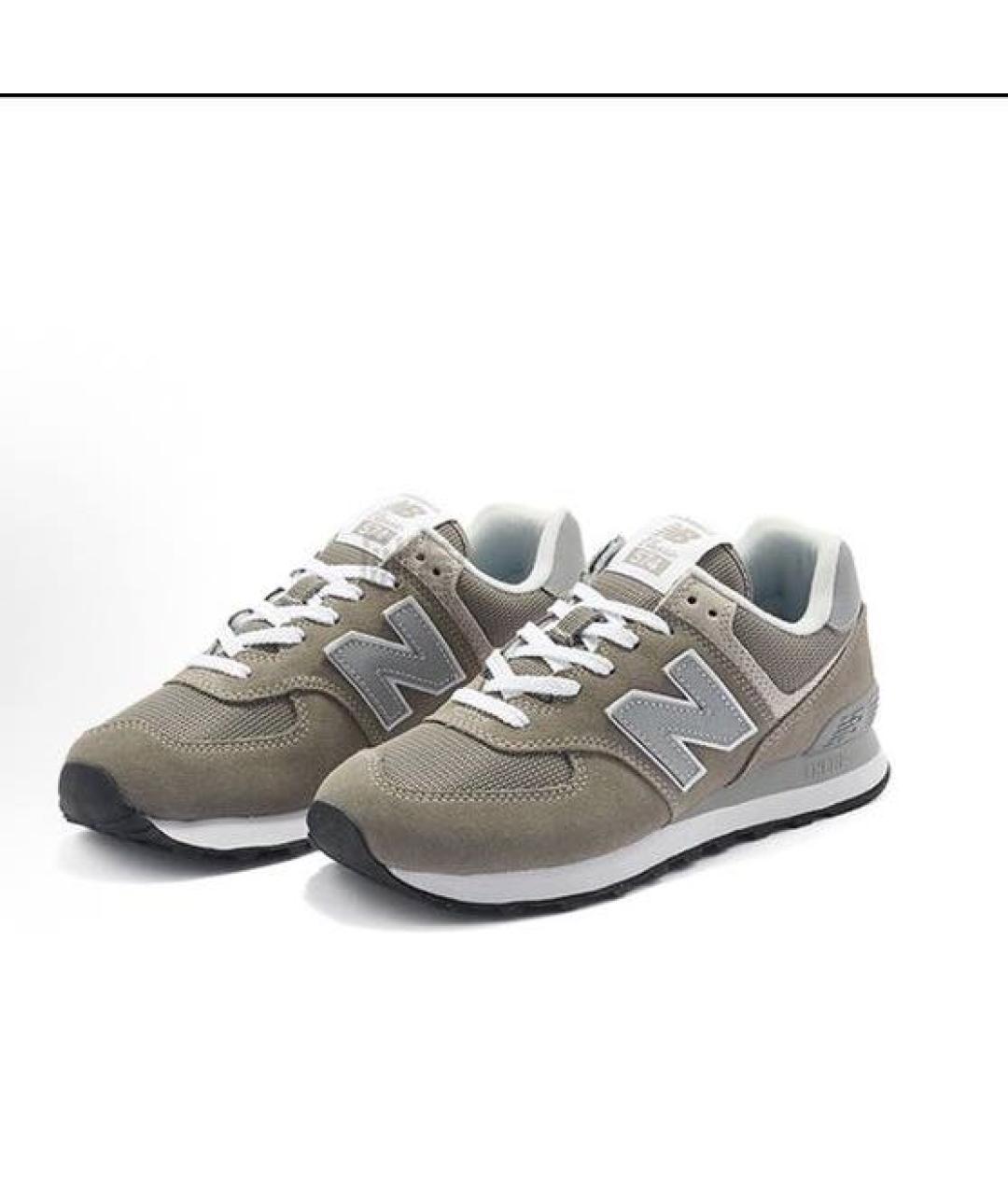 NEW BALANCE Бежевые замшевые низкие кроссовки / кеды, фото 2
