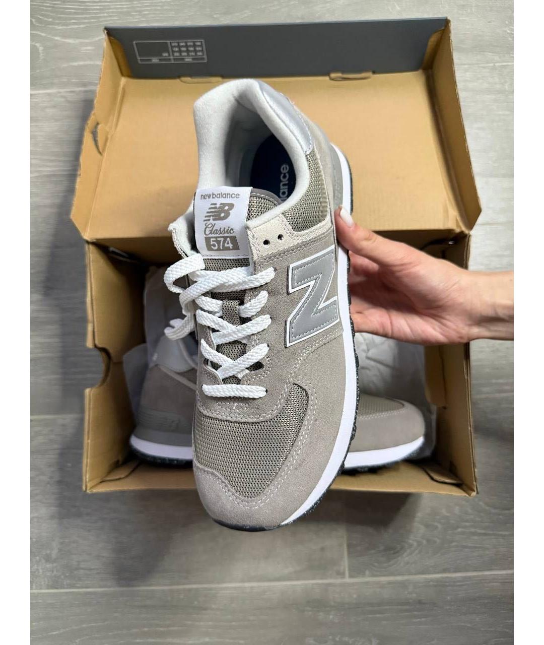 NEW BALANCE Бежевые замшевые низкие кроссовки / кеды, фото 5