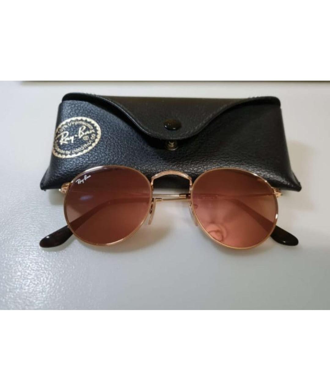 RAY BAN Коралловые металлические солнцезащитные очки, фото 2