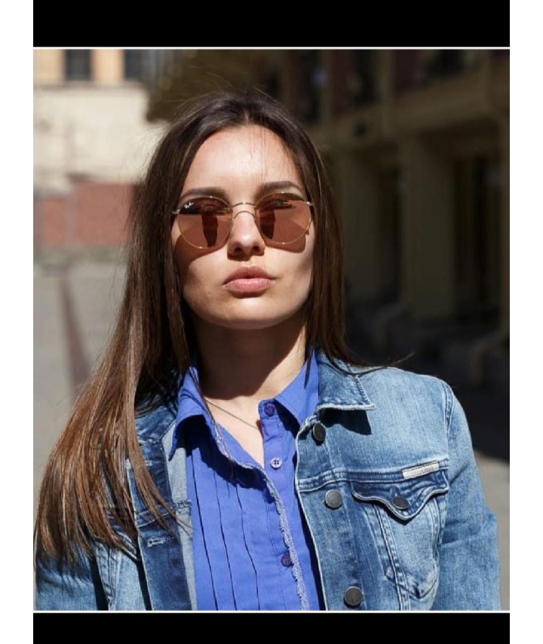 RAY BAN Коралловые металлические солнцезащитные очки, фото 6