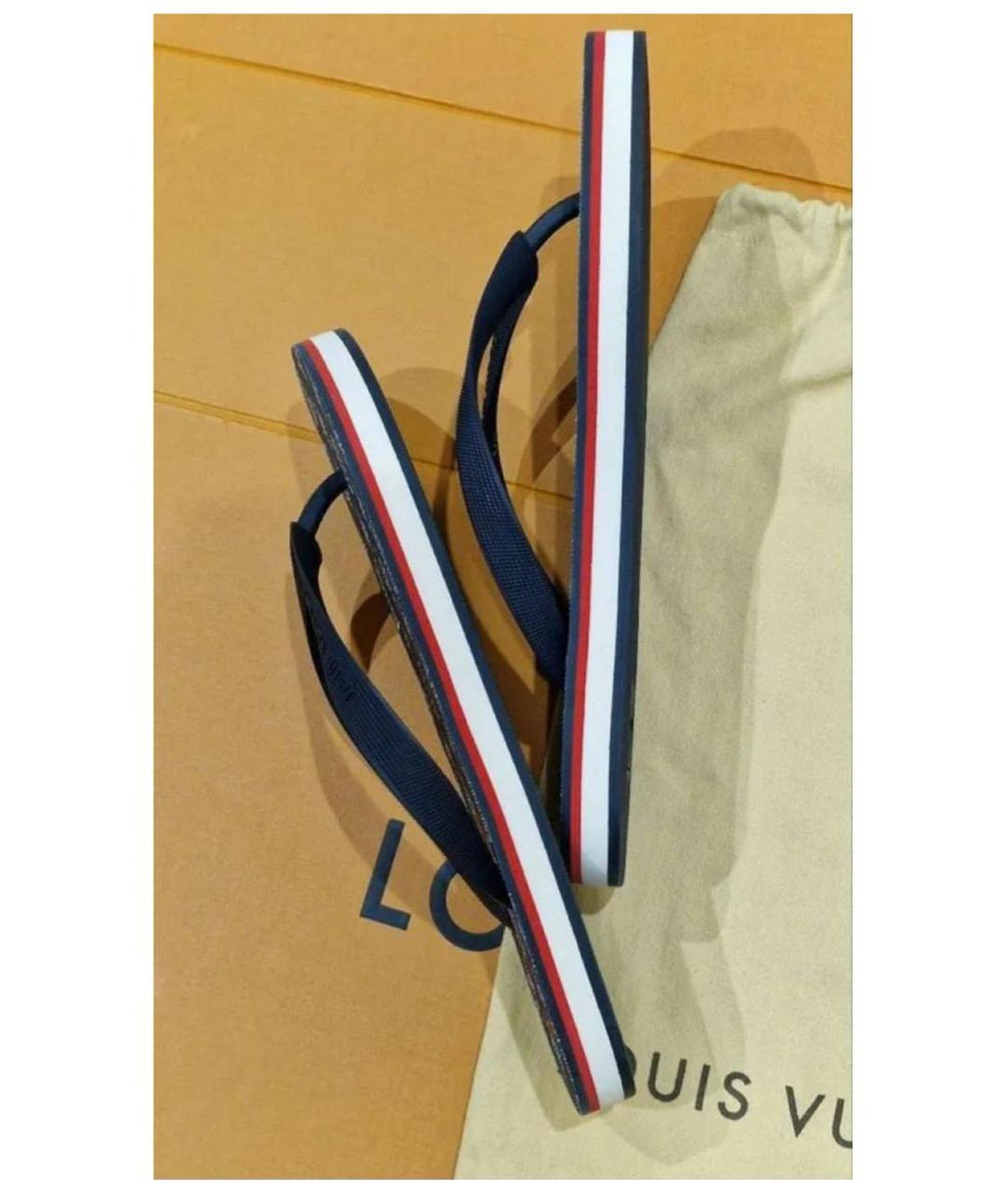 LOUIS VUITTON Синие резиновые шлепанцы, фото 9