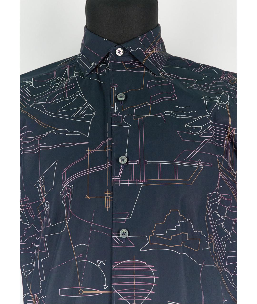 ERMENEGILDO ZEGNA XXX Черная хлопковая кэжуал рубашка, фото 3