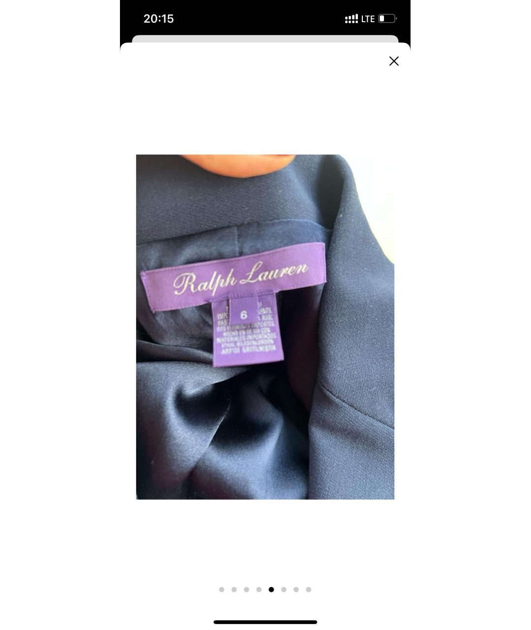 RALPH LAUREN PURPLE LABEL Темно-синий шерстяной жакет/пиджак, фото 4