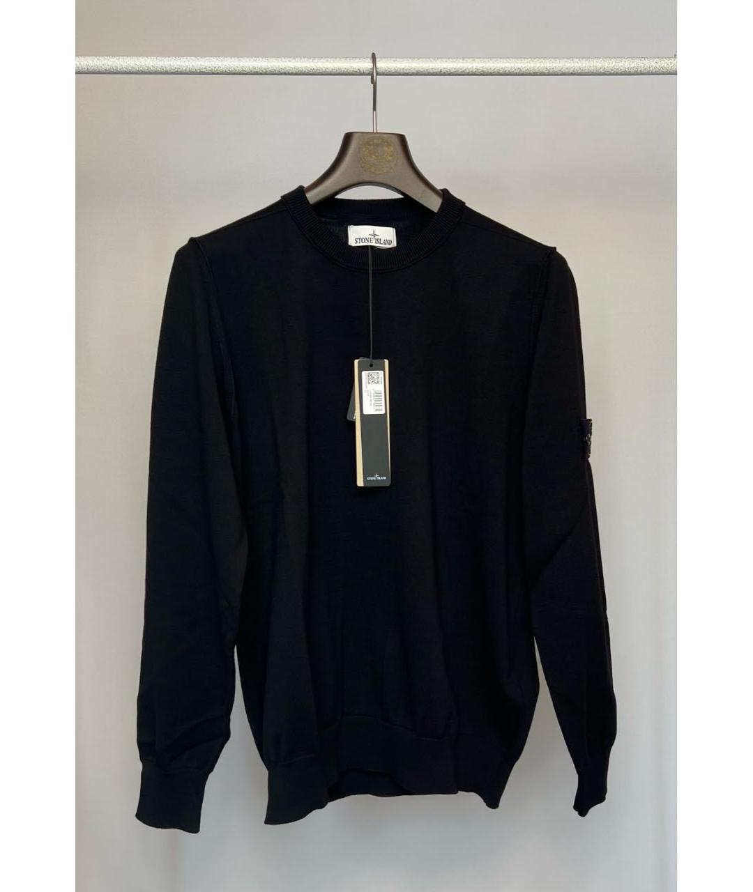 STONE ISLAND Черный хлопковый джемпер / свитер, фото 6