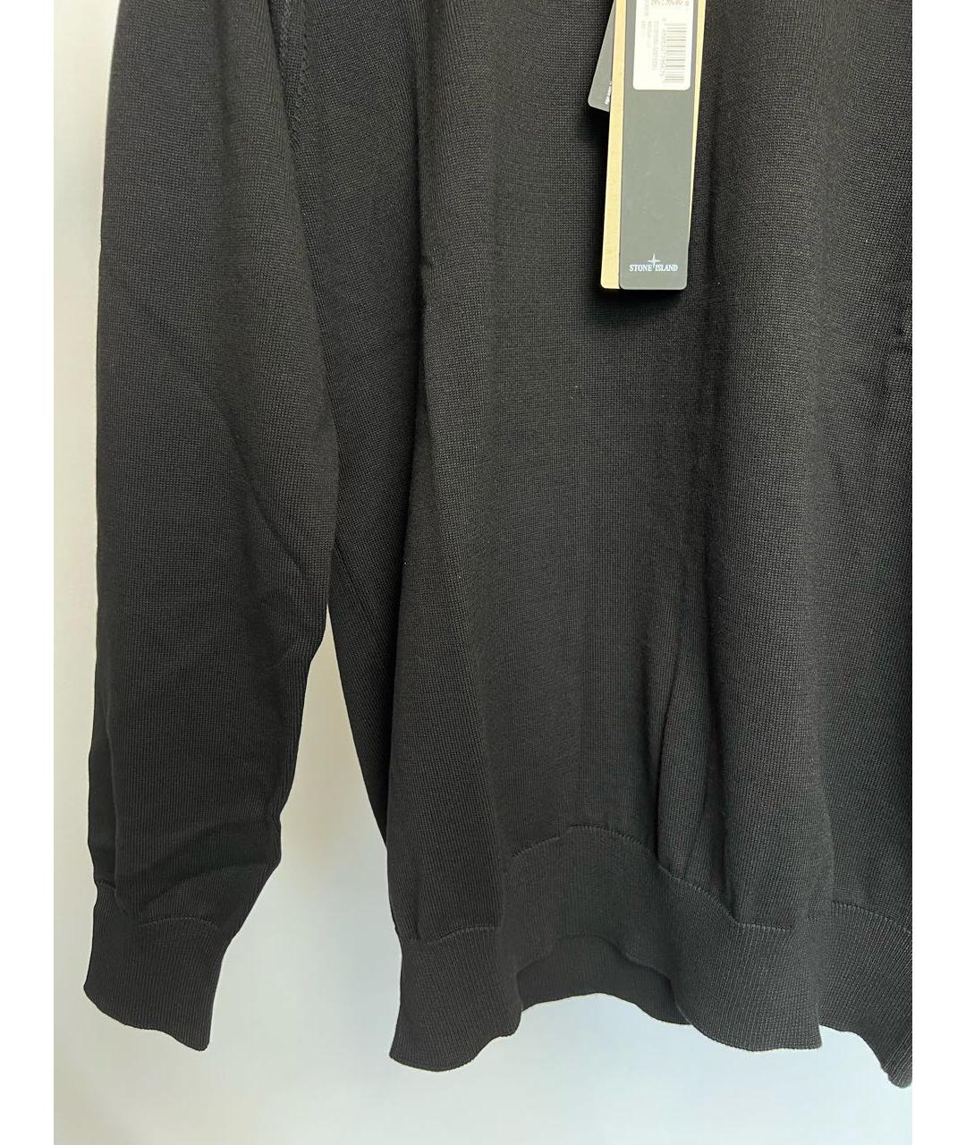 STONE ISLAND Черный хлопковый джемпер / свитер, фото 4