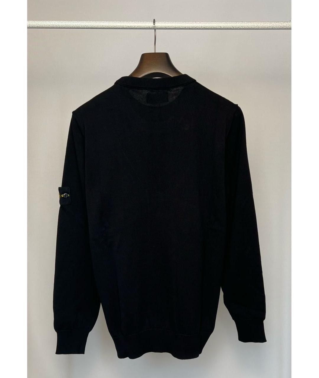 STONE ISLAND Черный хлопковый джемпер / свитер, фото 2