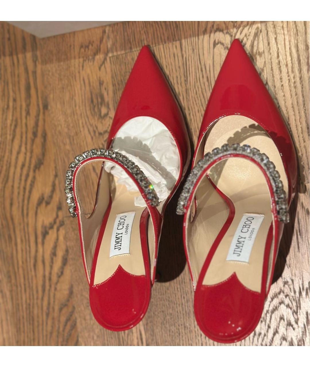 JIMMY CHOO Красные туфли из лакированной кожи, фото 3