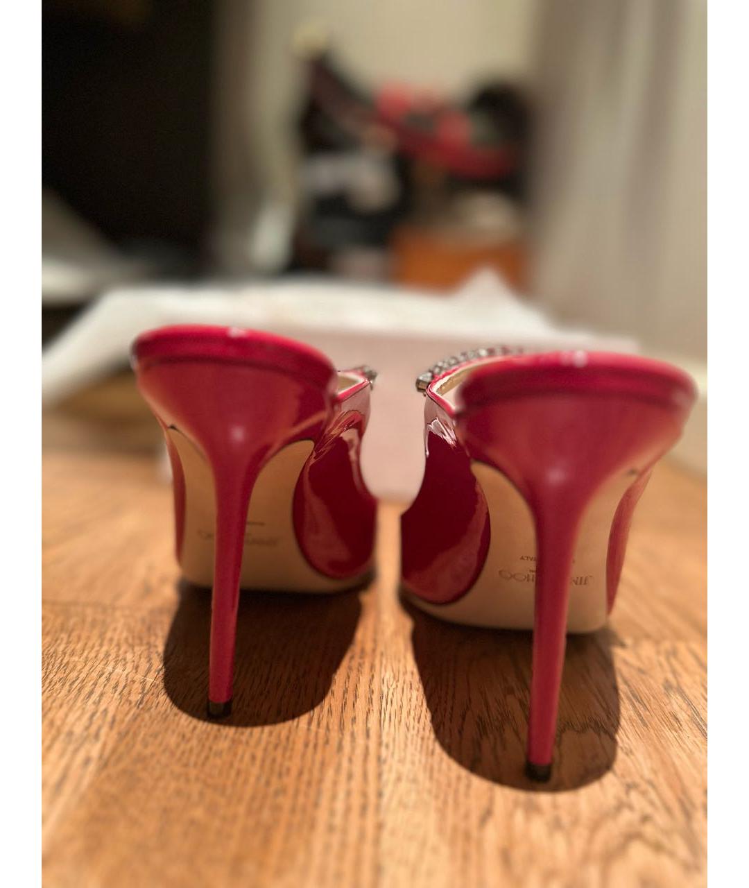 JIMMY CHOO Красные туфли из лакированной кожи, фото 4