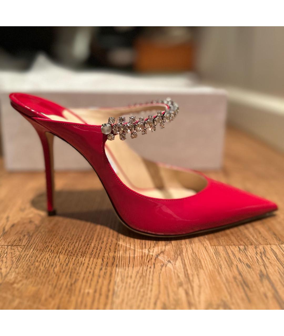 JIMMY CHOO Красные туфли из лакированной кожи, фото 9