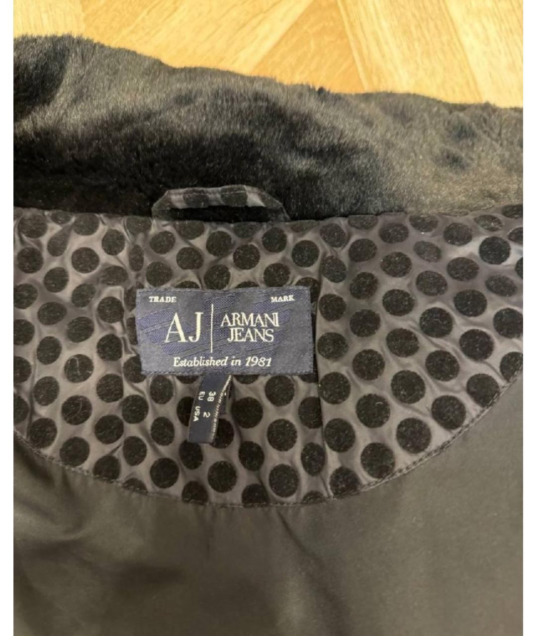 ARMANI JEANS Черный полиамидовый пуховик, фото 3