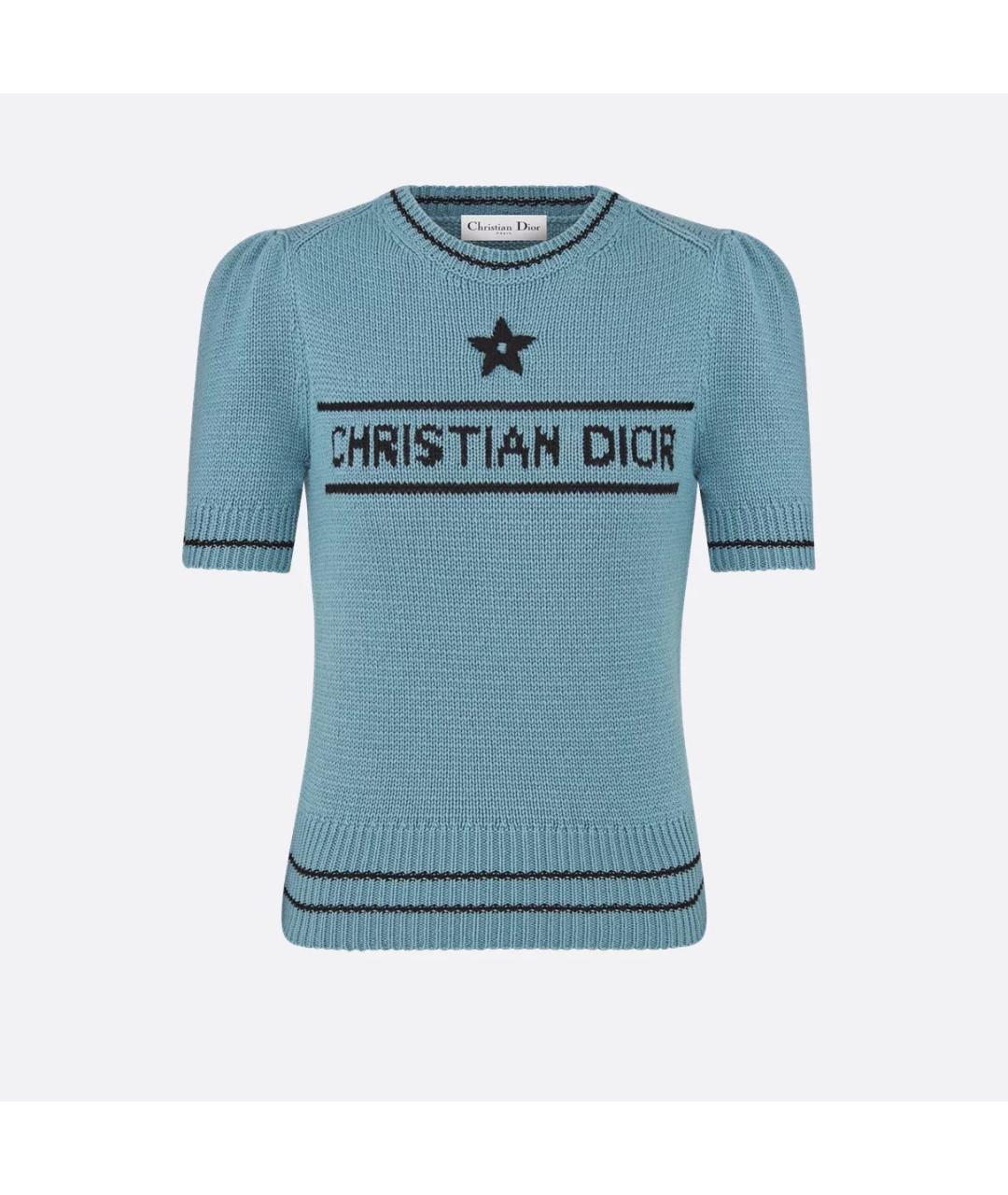 CHRISTIAN DIOR Голубой джемпер / свитер, фото 4