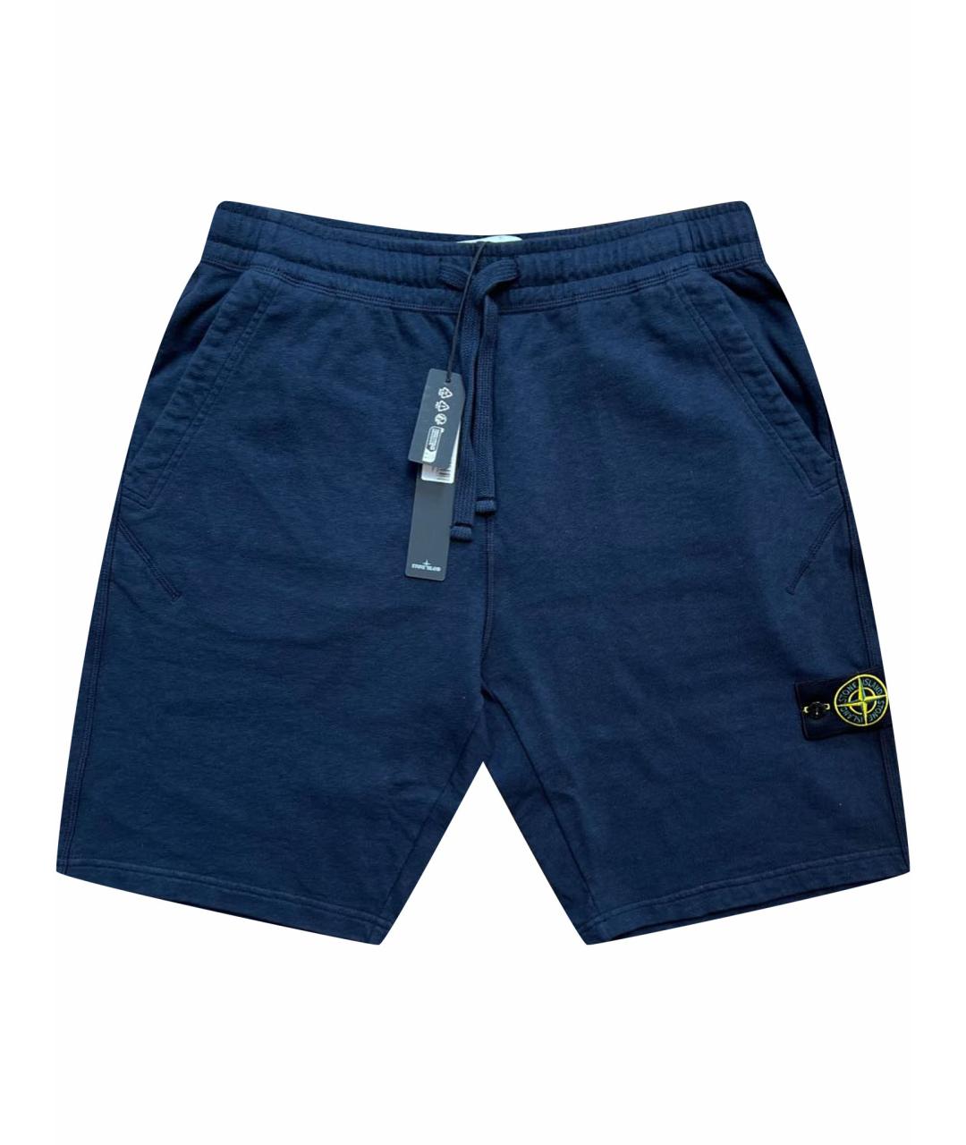 STONE ISLAND Темно-синие хлопковые шорты, фото 1